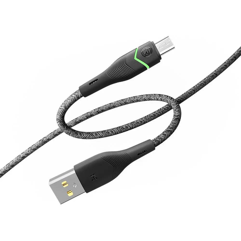 Кабель для заряджання USB Ridea RC-RL15 RGB Light USB-MicroUSB 60W 20V/3A 1.2 м Чорний - фото 2