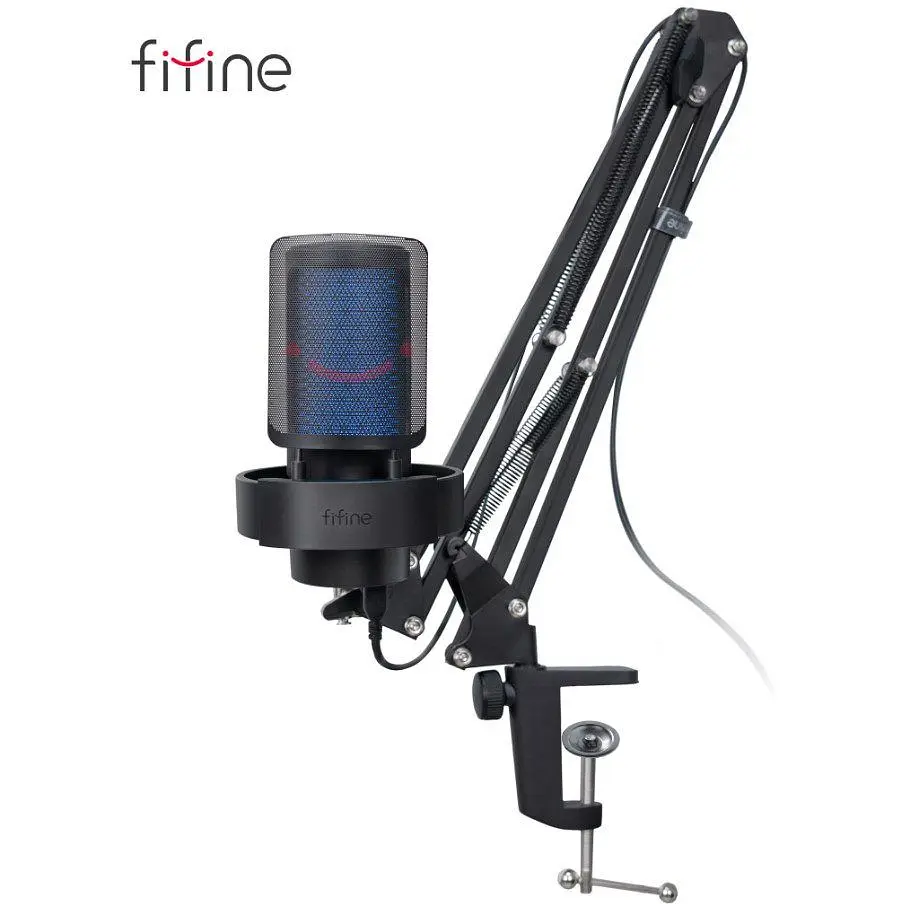 Микрофон конденсаторный с пантографом Fifine A-8T AmpliGame USB Black - фото 2