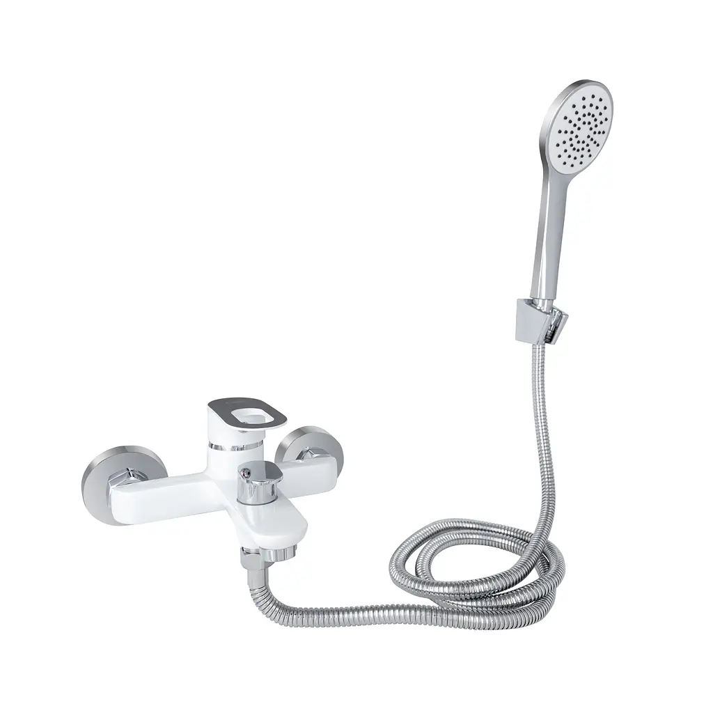 Змішувач для ванни Lidz Latwa 006 (з душовим гарнітуром) (k35) LDLAT006WHI45424 White, Білий