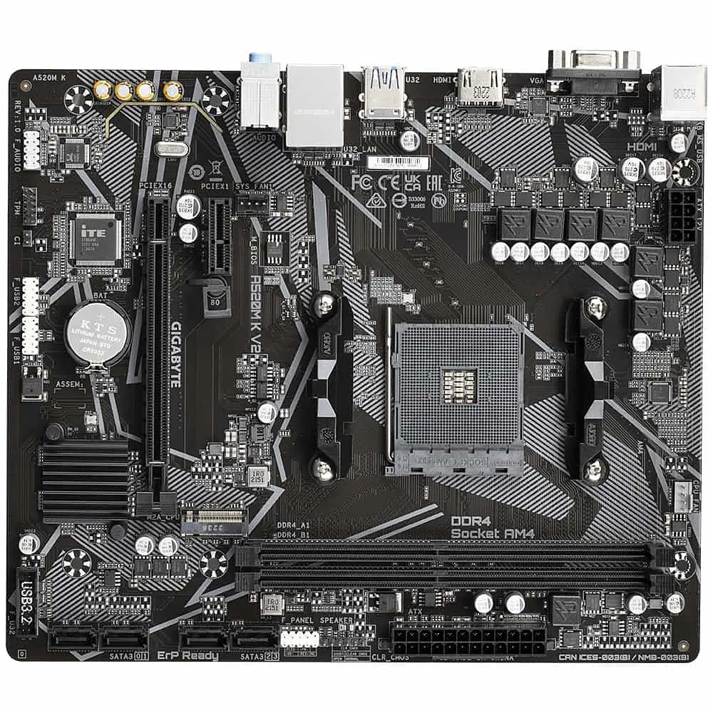 Материнська плата GIGABYTE A520M K V2 (A520M K V2) (Socket AM4, AMD A520, Micro-ATX) - фото 4