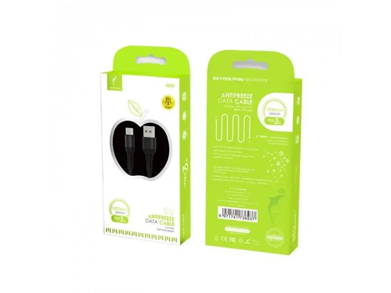 Кабель SkyDolphin S05V TPE Frost Line USB - microUSB 1м, Black (USB-000553) - фото 2