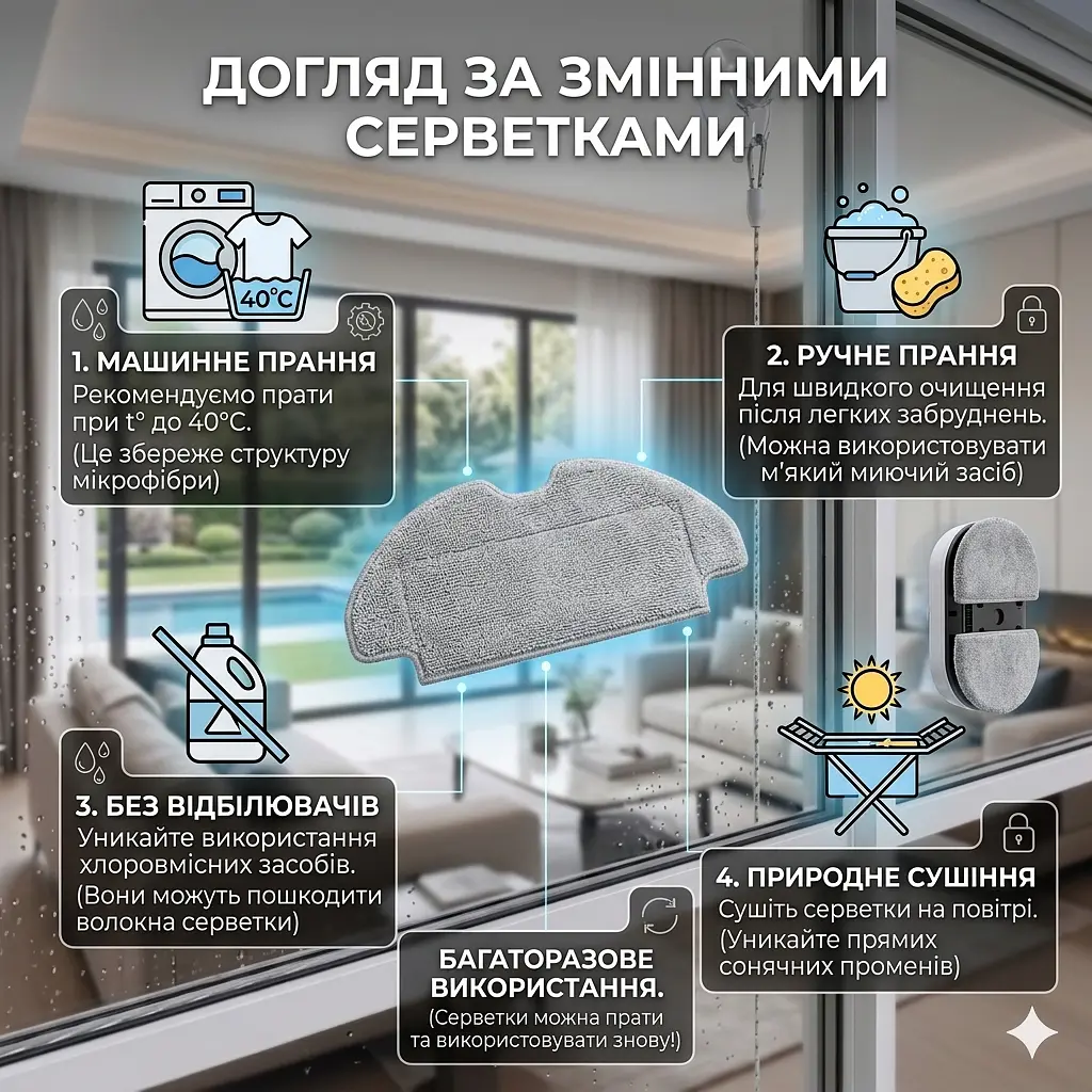 Умный бытовой робот-пылесос для мытья окон пола и потолка 3в1 с пультом управления и приложением для смартфона - фото 8