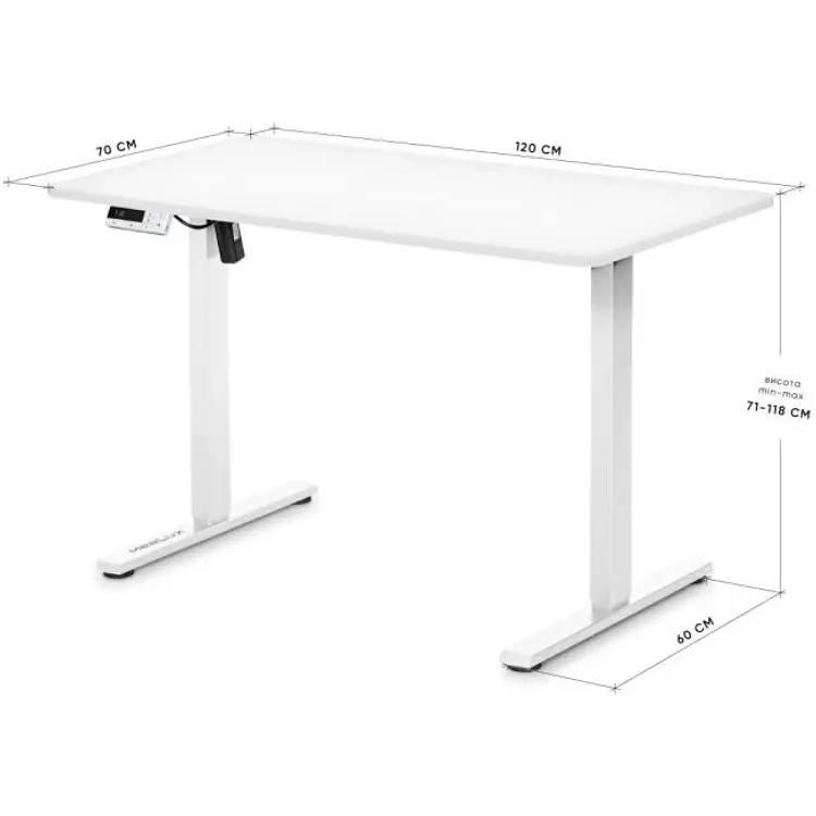 Стіл Mealux PowerDesk Lite XL White (EVO-202 Lite W/W) - фото 2