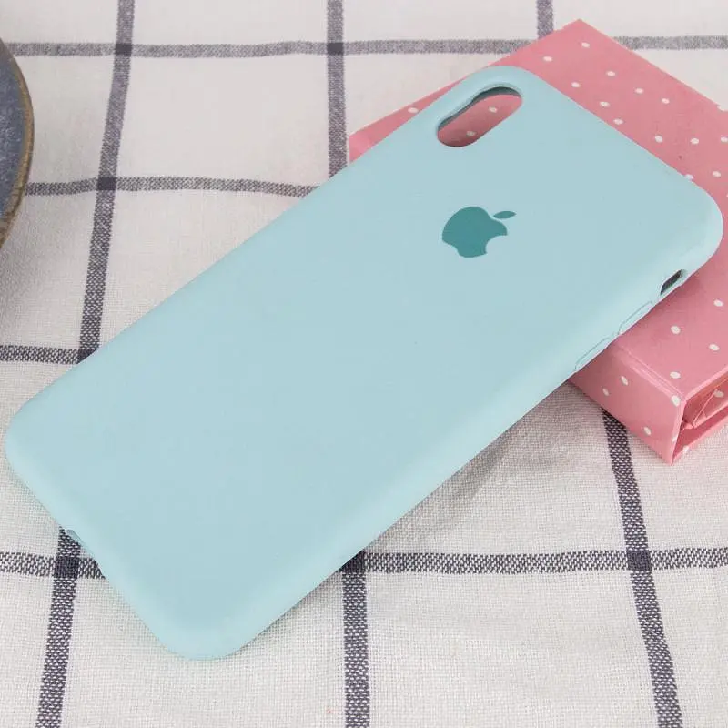 Чехол Silicone Case Full Protective (AA) для Apple iPhone X / XS (5.8) Бирюзовый / Turquoise - фото 2