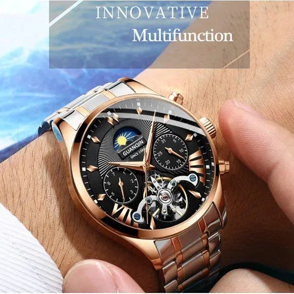 Чоловічий наручний годинник Guanquin Prestige Gold - фото 3