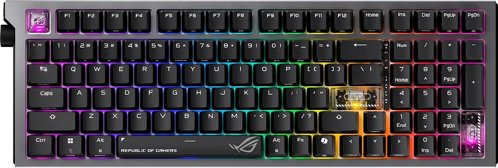 Клавіатура ASUS ROG Strix Morph 96 Wireless NX Snow V2 UKR Black (90MP04IF-BKMA03) - фото 2