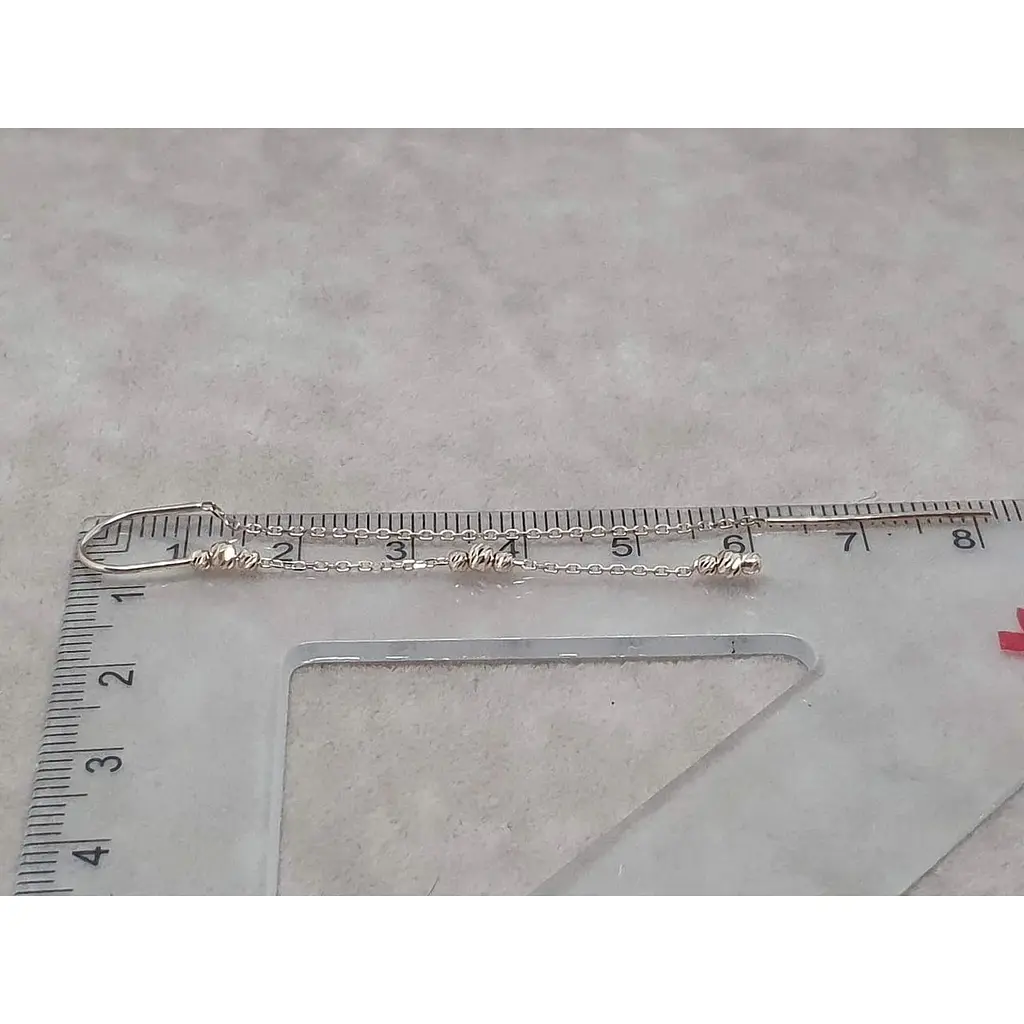 Золотые серьги-протяжки Favoritum Шарики. 210166_1 - фото 5