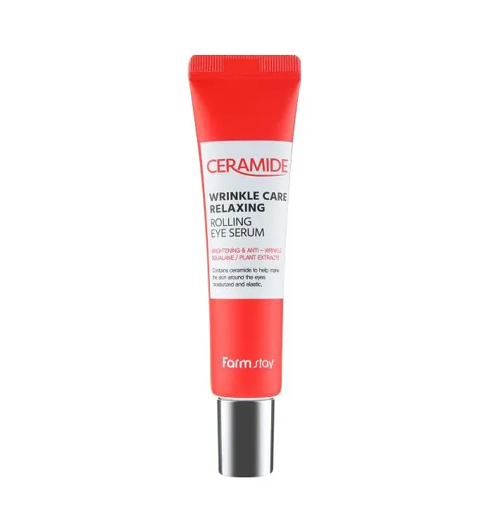 Відновлююча сироватка з роллером для шкіри навколо очей Ceramide Wrinkle Care Relaxing Rolling Eye Serum FarmStay 25 мл - фото 2