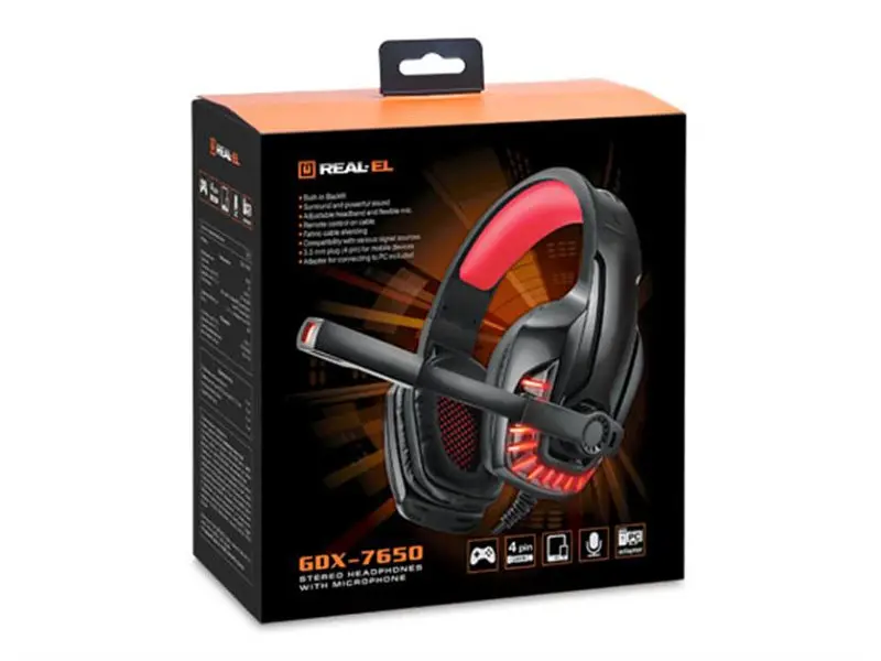 Гарнітура REAL-EL GDX-7650 Black/Red - фото 9