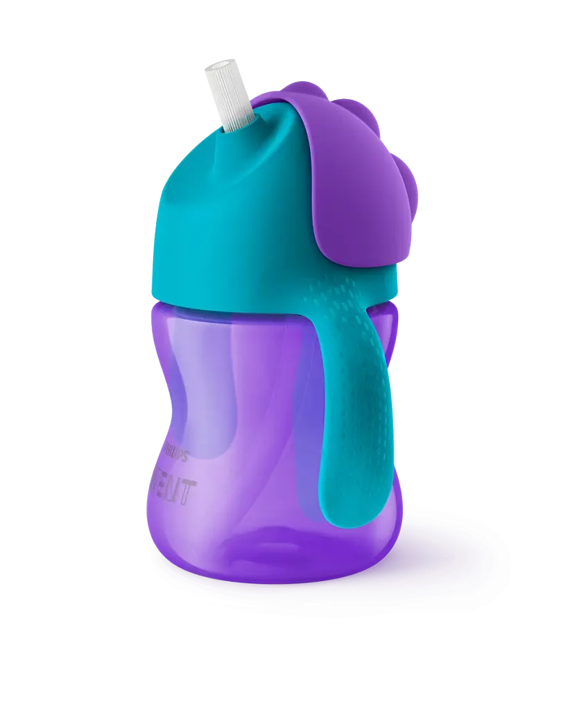 Чашка з трубочкою Philips Avent 9+ міс. 200 мл фіолетова з бірюзовим (SCF796/02) - фото 2