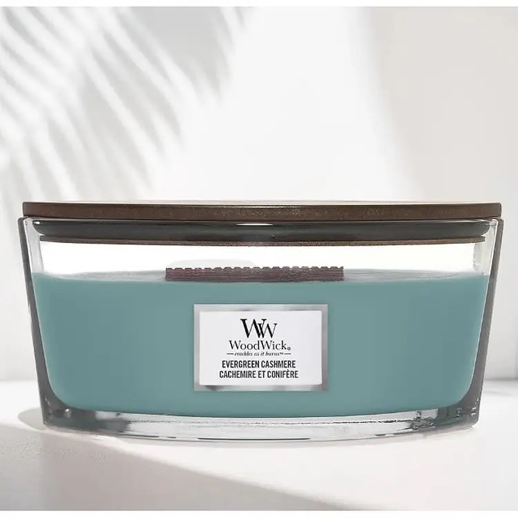 Свічка Woodwick Ellipse Evergreen Cashmere Вічнозелений кашемір 453 г (1743617E) - фото 2