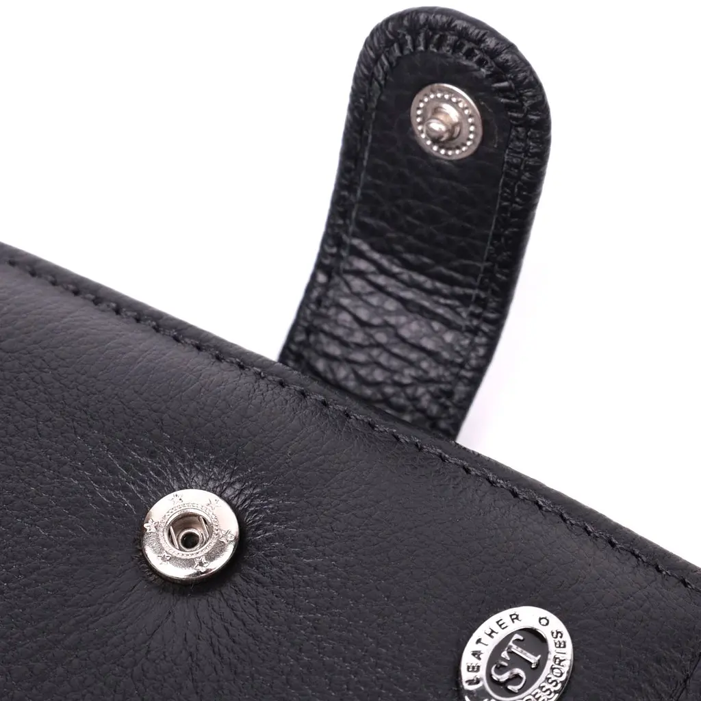 Чоловічий трендовий гаманець із натуральної шкіри ST Leather 22553 чорний - фото 8
