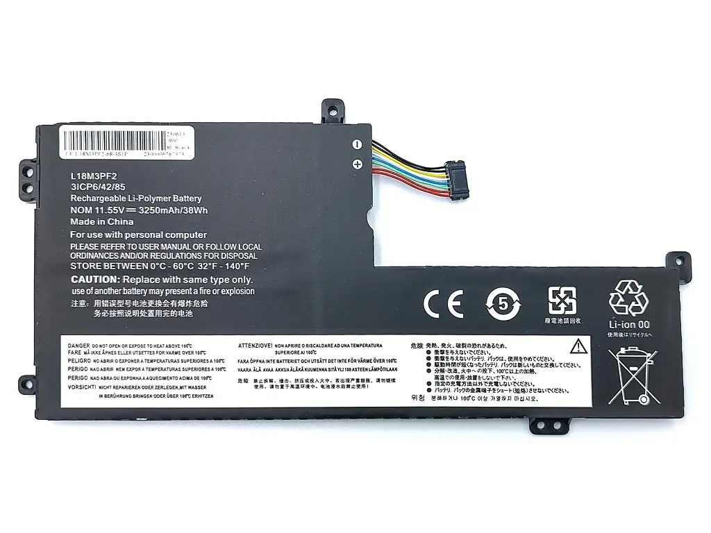 Акумулятор L18M3PF2 для Lenovo IdeaPad L340 L340-15API L340-15IWL L18D3PF1 L18L3PF1 L18C3PF2 (11.55V 3250 mAh 37.5Wh) - фото 2