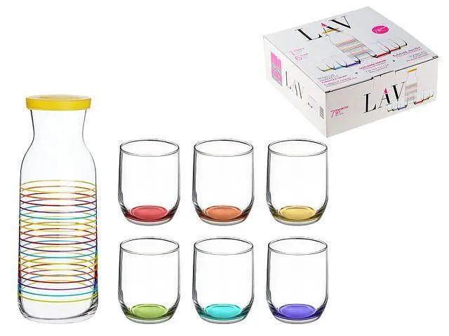Набір для напоїв LAV Rainbow декантер 1200 мл + 6 склянок 315 мл - фото 3