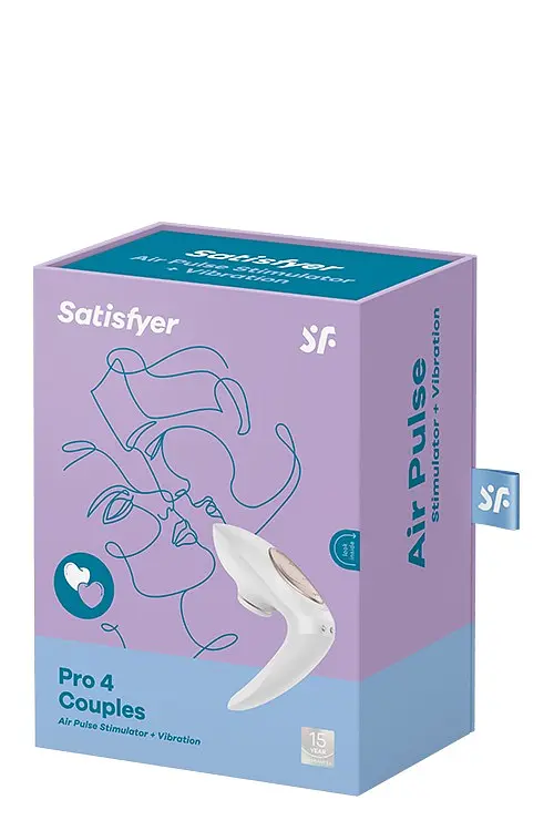Вібратор Satisfyer Pro 4 Couples Унікальний для пар з вакуумною стимуляцією, 7х2,5 см, білий - фото 2