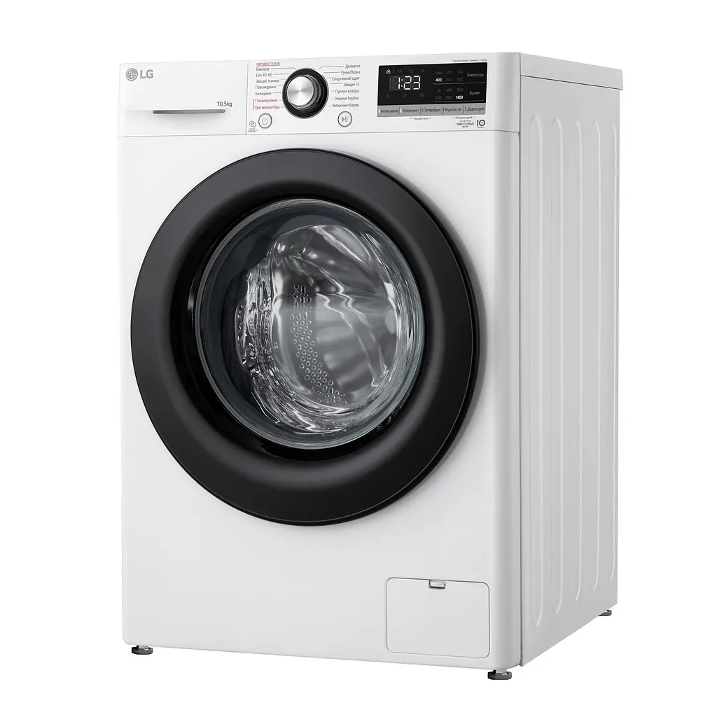 Пральна машина LG фронтальна, 10,5кг, 1400, A+++, 57см, дисплей, пара, інвертор, білий (F4V3RS6WW) - фото 5