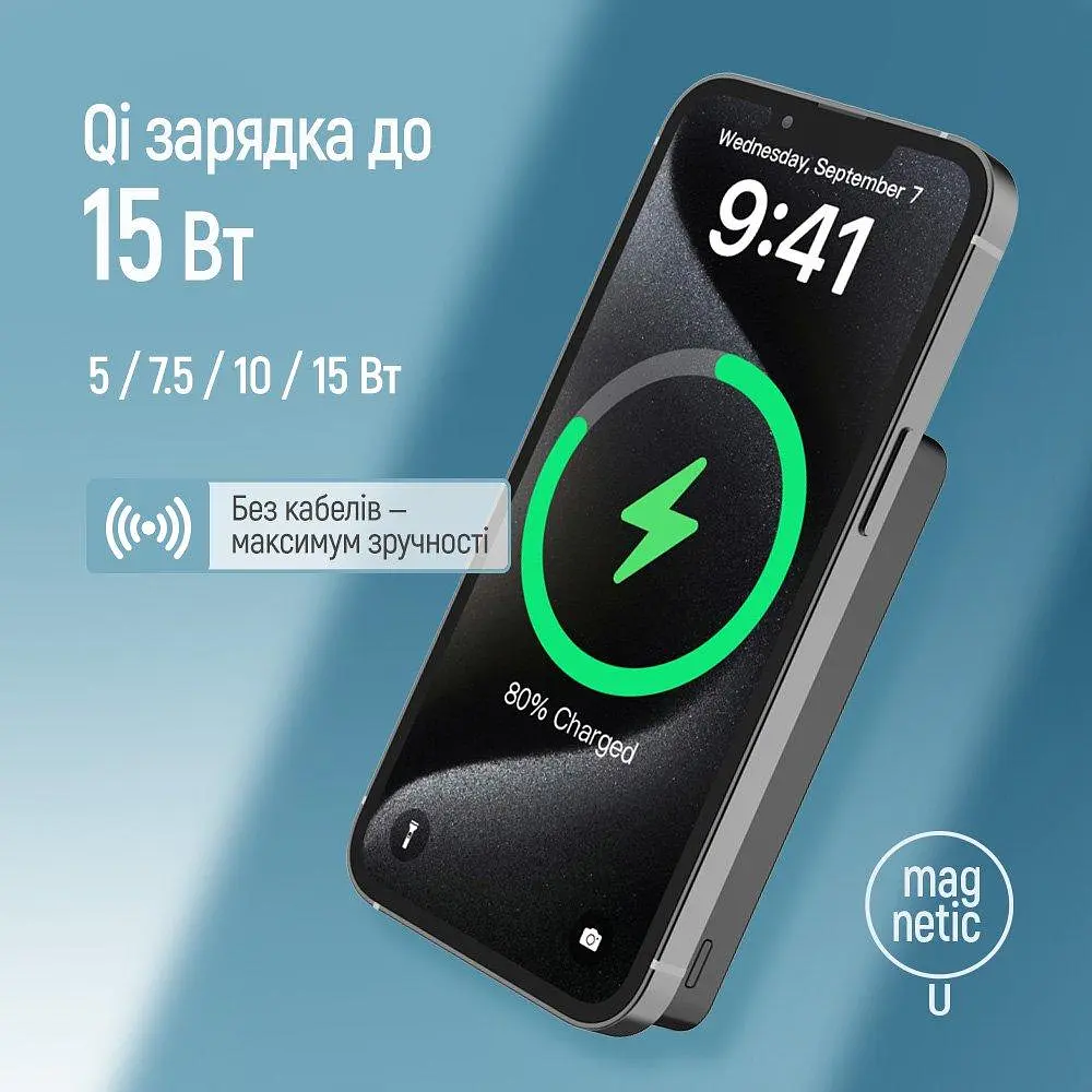 Універсальна мобільна батарея ColorWay 15W MagSafe 10000mAh Чорний (CW-PB100LPA1BK-WPDD) - фото 9