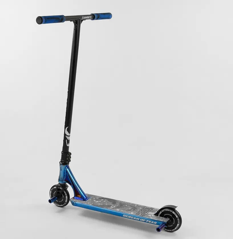 Самокат трюковий 44374 Best Scooter HIC-система, ПЕГІ, алюмінієвий диск та дека, колеса 120мм PU, ширина керма - 57 см, в коробці (6900083003797) - фото 4