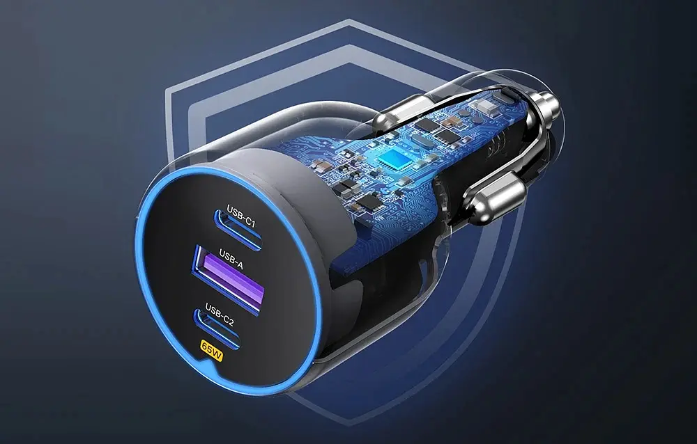 Автомобільний зарядний пристрій UGREEN EC703 2 USB-C + USB-A (35024) - фото 7