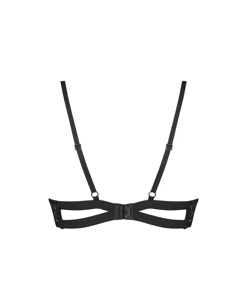 Бюстгальтер Obsessive Nutris bra, XL/2XL, мереживо, м’які чашки, кісточки під грудьми - фото 4