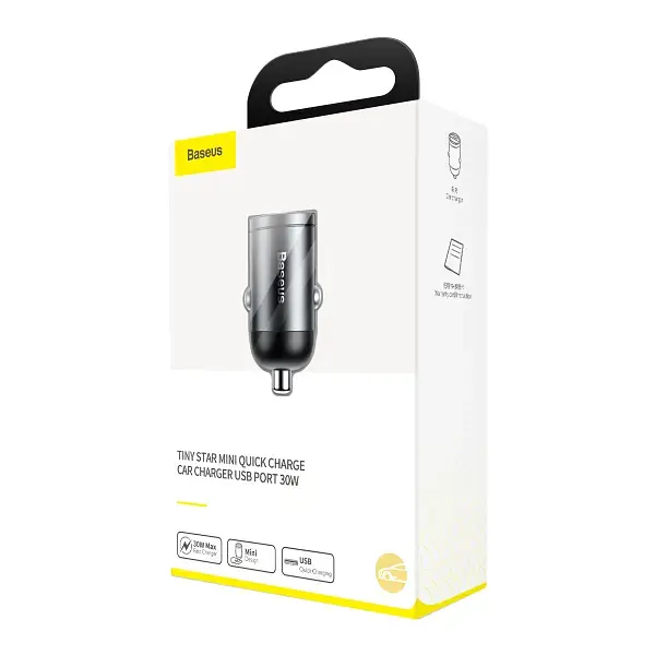 Автомобільний зарядний пристрій Baseus Tiny Star Mini Quick Charge Car Charger USB Port 30W сірий - фото 2