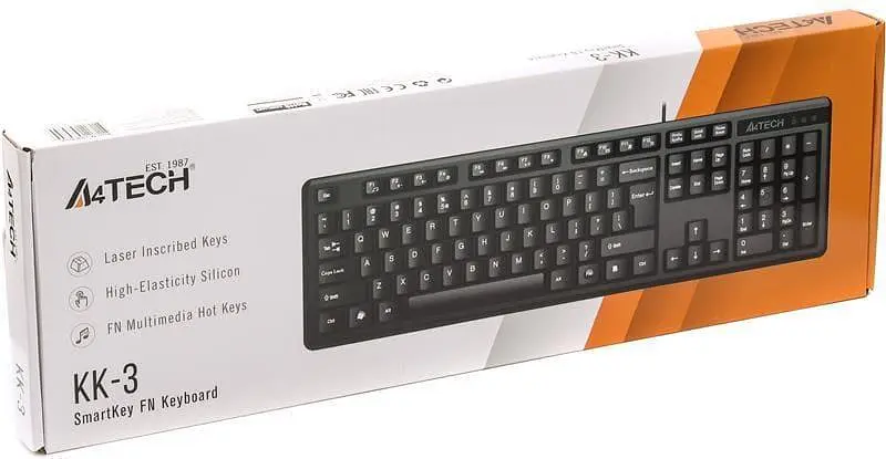 Клавиатура A4Tech KK-3 USB Black (KK-3 USB (Black)) - фото 4