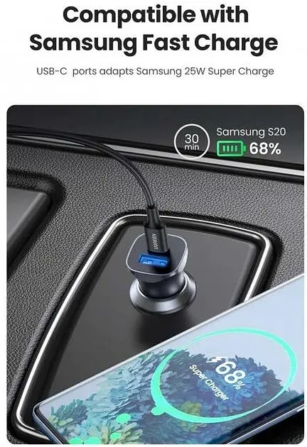 Зарядний пристрій для авто Ugreen CD130 30W PD QC4.0 PPS Grey (40858) - фото 5