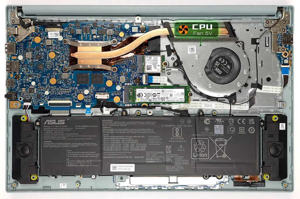 Вентилятор Asus кулер для моделей ноутбука Vivobook Go E1404, E1504 (BAPA0905R5HY007) Asus, 5V, 4pin - фото 3