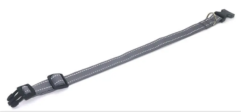 Ошейник для собак Zoo-hunt Неон капроновый светоотражающий ок 1,6 см 23-34 см серый - фото 2