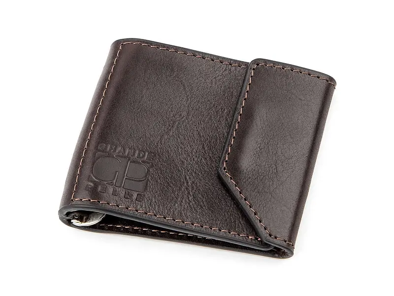Шкіряний затиск для купюр GRANDE PELLE 8х9х1 см acs0015868