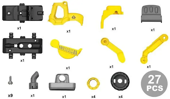 Конструктор DIY Spatial Creativity Экскаватор LM9011, желтый (CJ-1614166) - фото 3