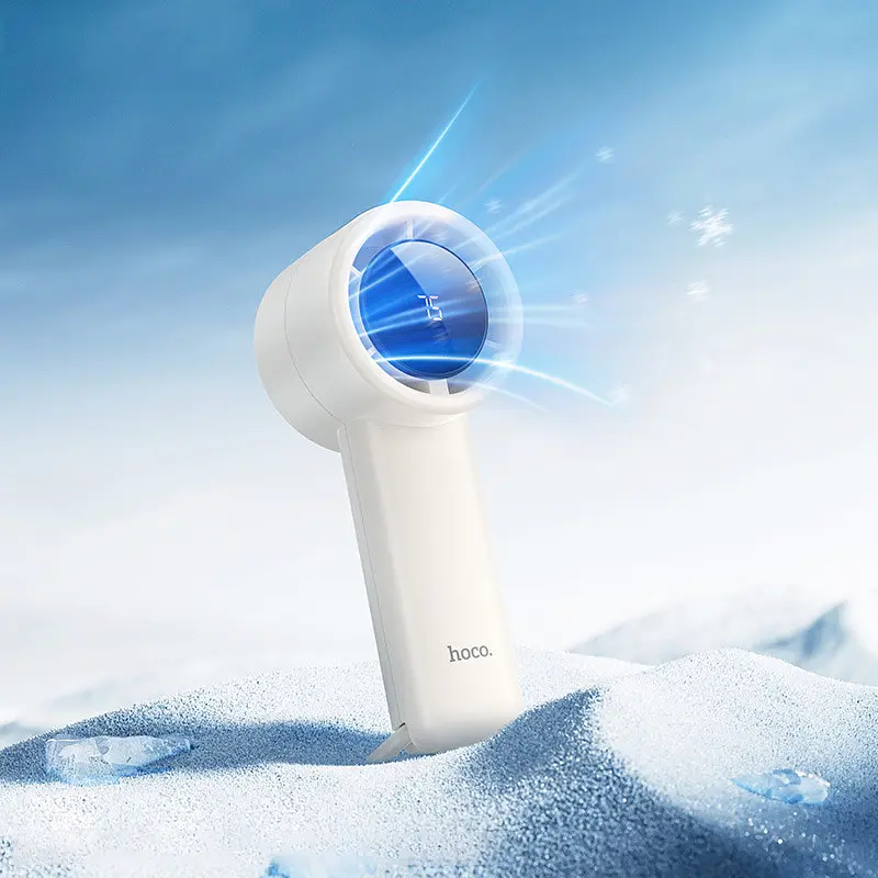 Портативний вентилятор Hoco HX63 Fashion high-speed handheld fan 2000 mAh White - фото 8
