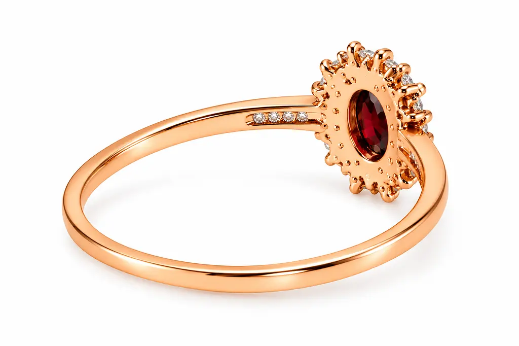 Жіноча каблучка Jewellery Continent з гранатом із червоного золота 16 (К-0884) - фото 4