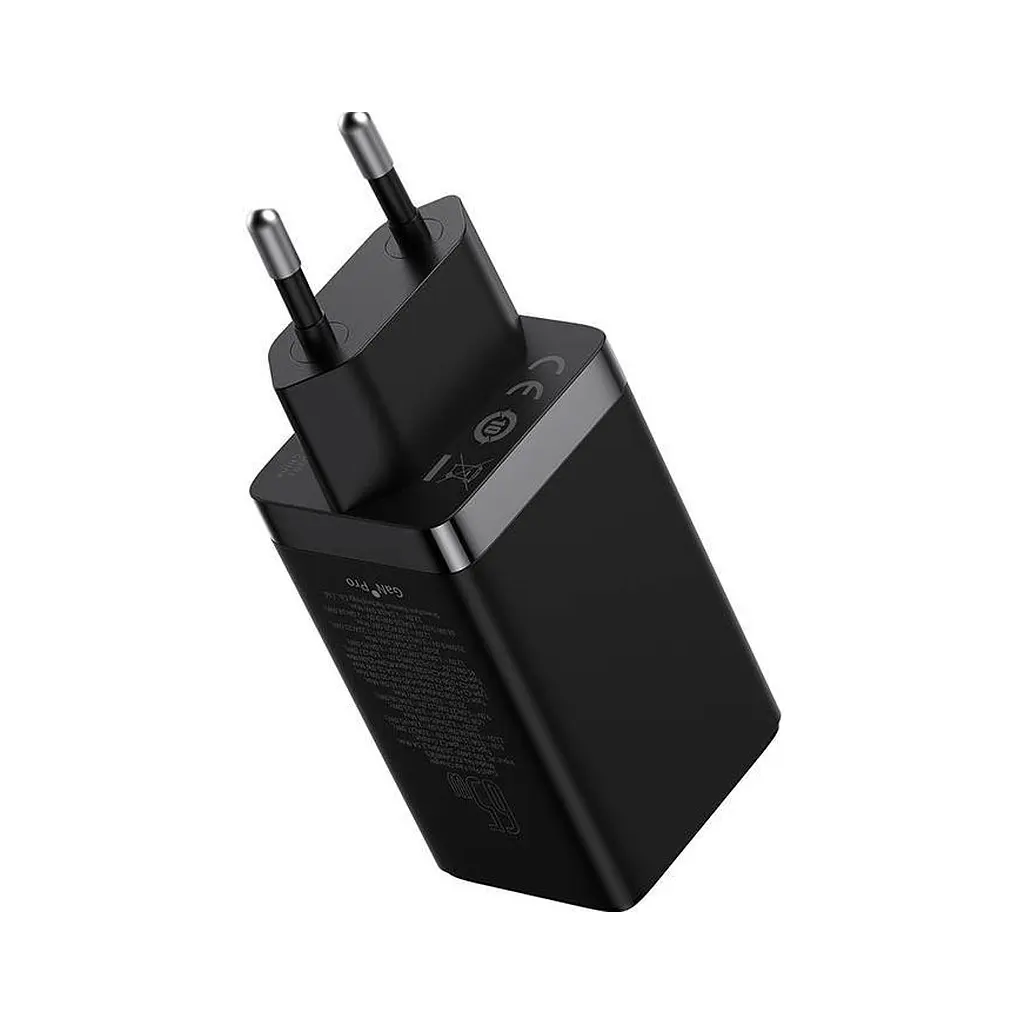 Зарядний пристрій Baseus 2xUSB-C 65 Вт + 1xUSB GaN + кабель USB-C — USB-C 100 Вт 1.0 м чорний (CCGP120201) - фото 5