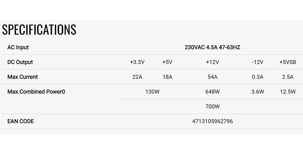 Блок живлення Aerocool VX Plus 700 700W (ACPN-VS70AEY.11) Б/в - фото 5