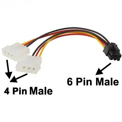Кабель живлення для відеокарти 6-pin to 2x4-pin F Molex (S0111) - фото 3