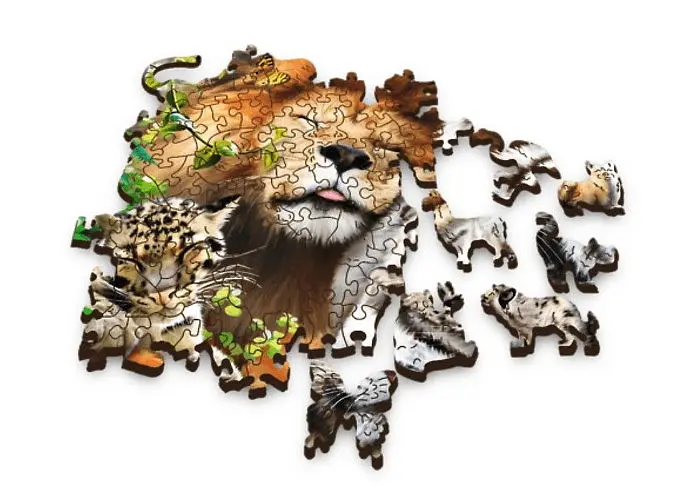 Пазл Trefl дерев'яний фігурний Дикі коти у джунглях 500+1 ел. (20152) - фото 3