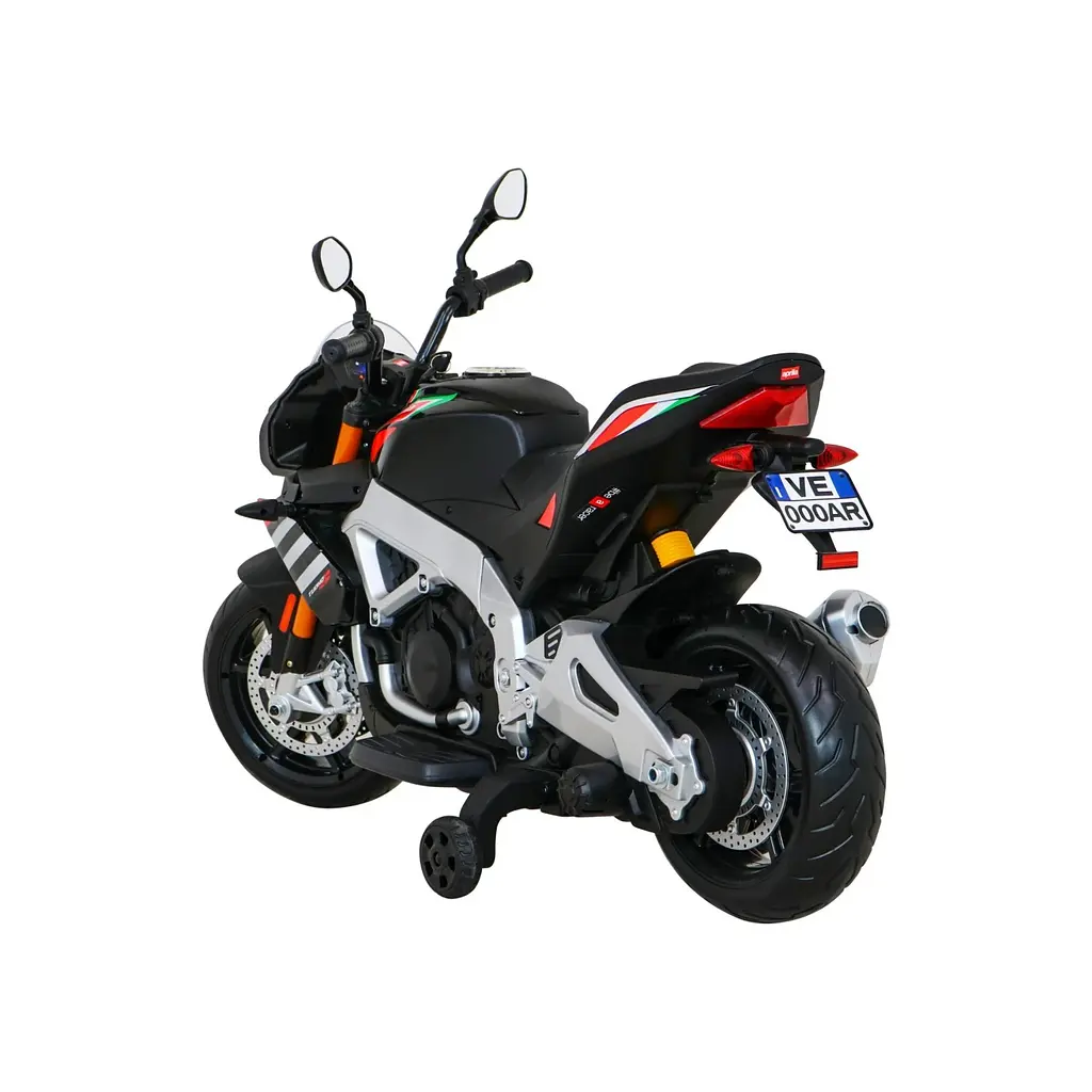 Електромотобайк із допоміжними колесами Ramiz Aprilia Tuono V4 12 В, чорний (PA.A010.CZ) - фото 5