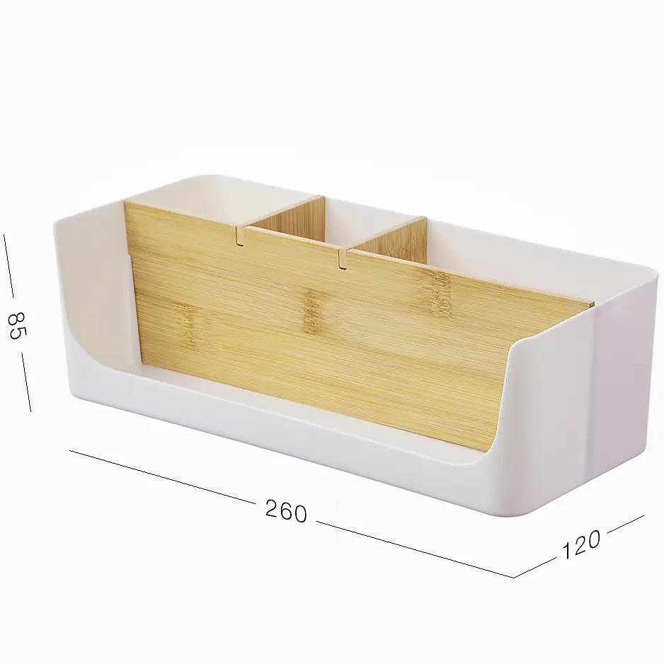 Органайзер для мелочей МВМ My Home Scandinavia 26х12х8.5 см белый (FH-45 WHITE/WOOD) - фото 2