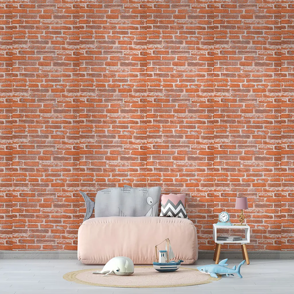Самоклеюча 3D панель під руду катеринославу цеглу Sticker Wall 20000х700х3мм - фото 6