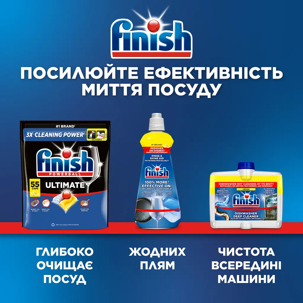 Засіб для миття посуду Finish Ultimate Лимон 27 капсул (3337886) - фото 7