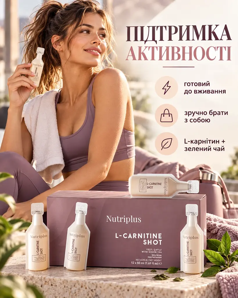 Дієтична добавка для спалювання жиру Farmasi Nutriplus L-карнітин 50 мл 12 шт - фото 4
