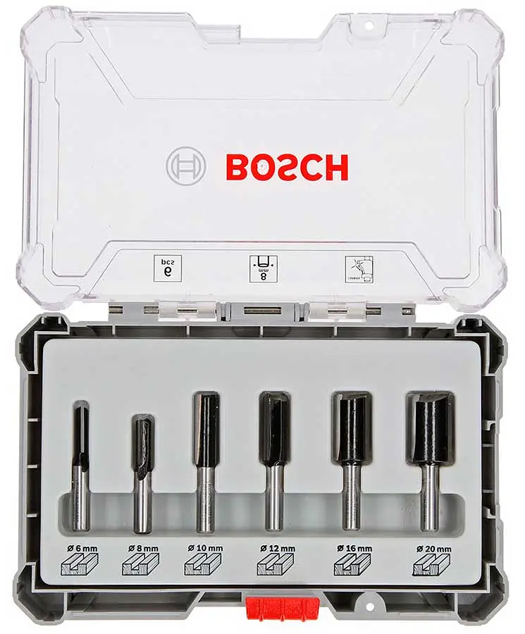 Набір пазових фрез Bosch 8 мм, 6 шт