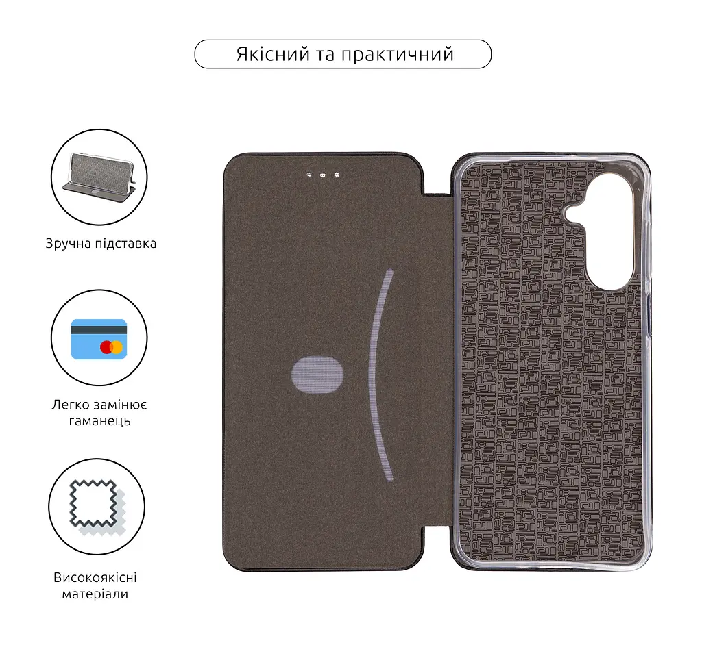 Чехол-книжка для Samsung Galaxy A17 4G (A175), G-Case, черный, кожаный чехол-книга из экокожи (PU) и TPU, с магнитом, с подставкой и вместительным кардхолдером, противоударный, защита всего корпуса, ArmorStandart (ARM86535) - фото 3