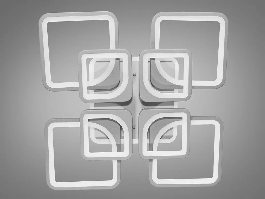 LED люстра в кухню с димером и цветной подсветкой, 190 Вт, серая - фото 3