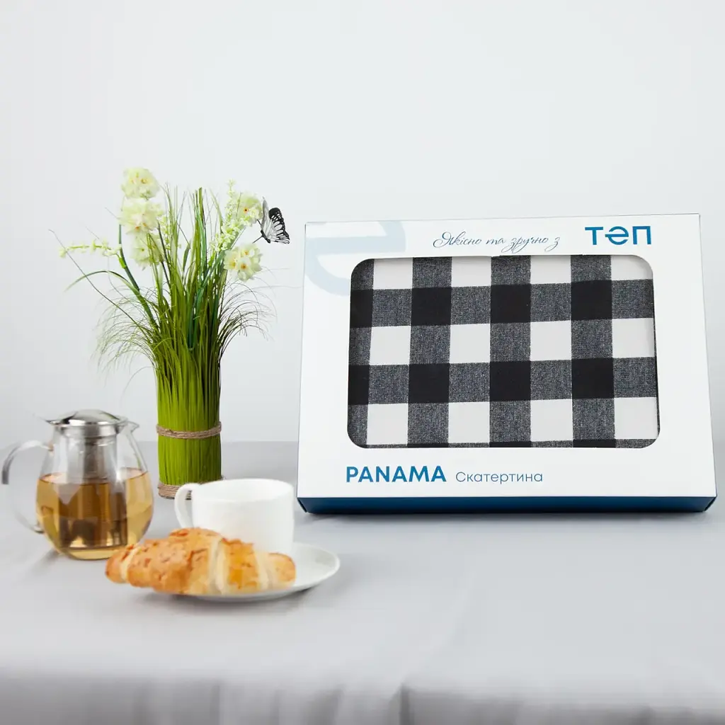 Скатертина Panama водовідштовхувальна Black Check, 180x220 - фото 2
