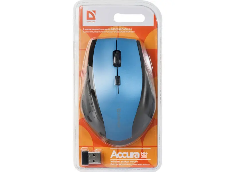 Миша Defender Accura MM-365 Wireless Blue (52366) - фото 4