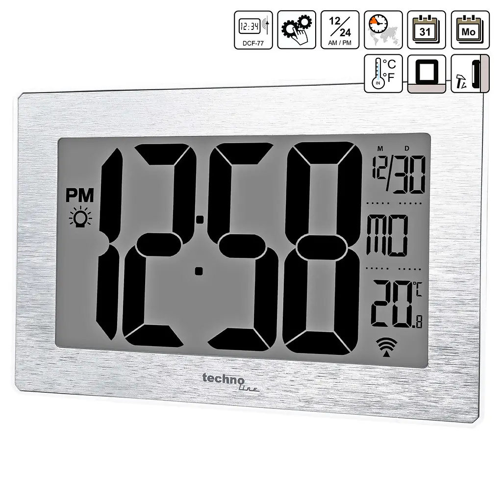 Часы настенные Technoline WS8019 Silver (WS8019), Серебристый - фото 4