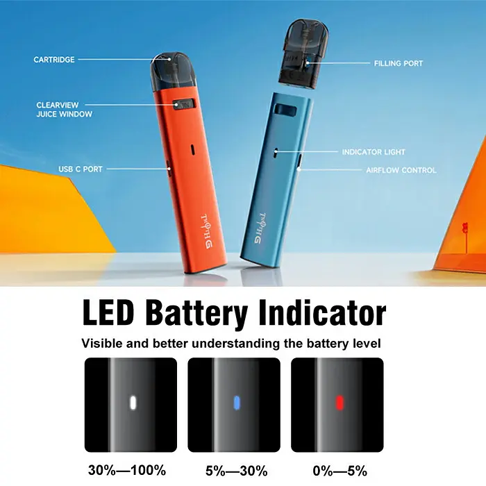 Под-система электронная сигарета Kumiho THOTH G Lite Pod 650mAh 2ml Kit Tiger Orange (18167) - фото 5