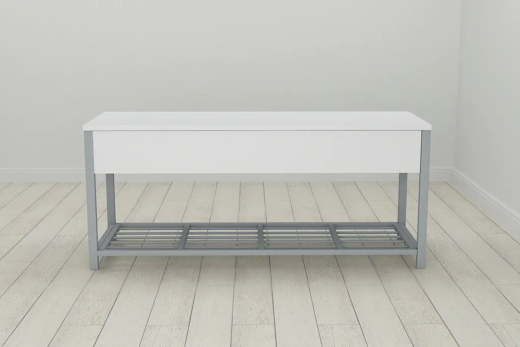 Банкетка с ящиком Ferrum-decor Дрейк 2 550x1200x400 металл Серый ДСП Белый 16 мм (FRD-103080) - фото 3
